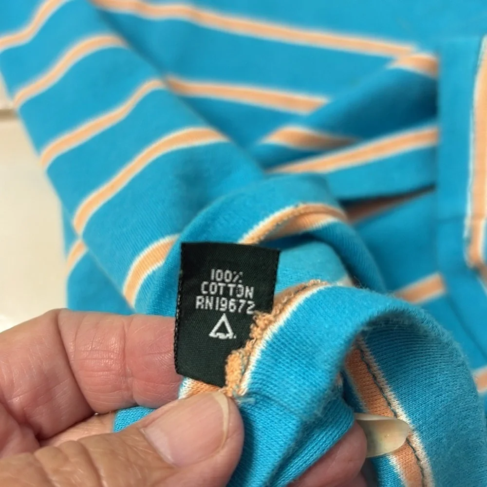 Vintage Ralph Lauren Teal and Peach Polo Shirt. Child’s 18. Y2K - Picture 6 of 11